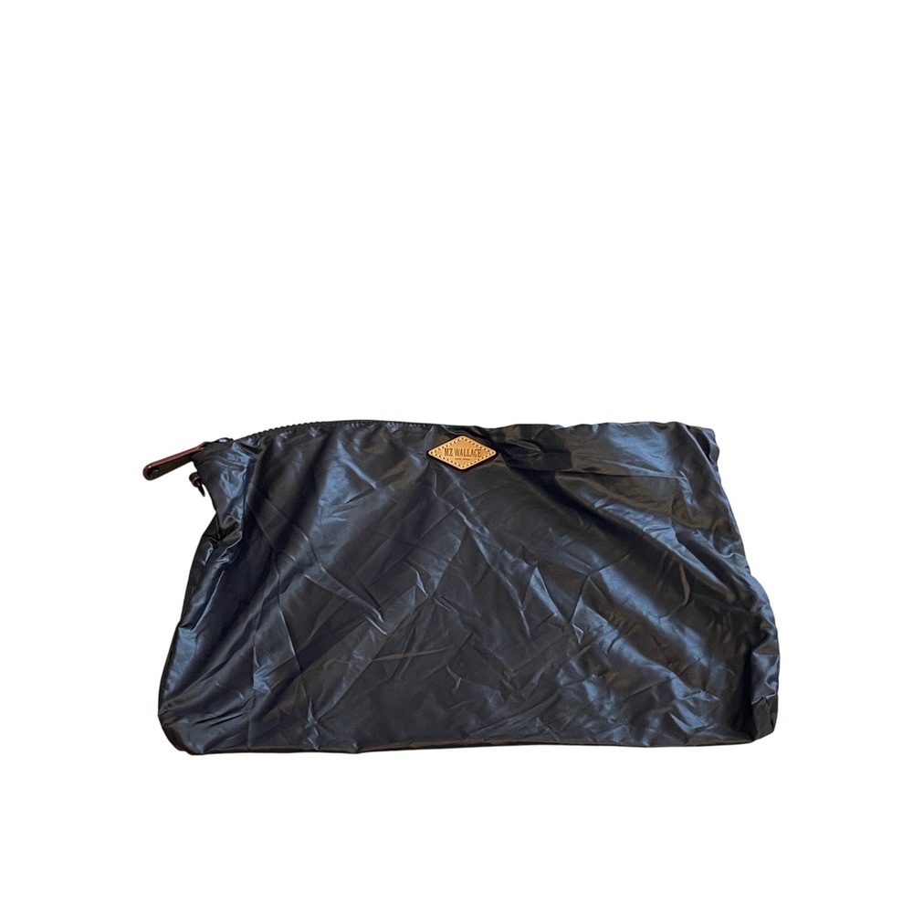 MZ Wallace Large Nylon Zip Pouch Blue Travel Organizer Makeup Bag Clutch H65